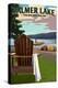 Colon, Michigan - Palmer Lake - Adirondack Chairs-Lantern Press-Stretched Canvas