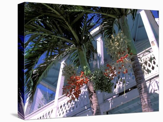 Colonial Architecture and Palm Details, Key West, Florida, USA-David Herbig-Premier Image Canvas