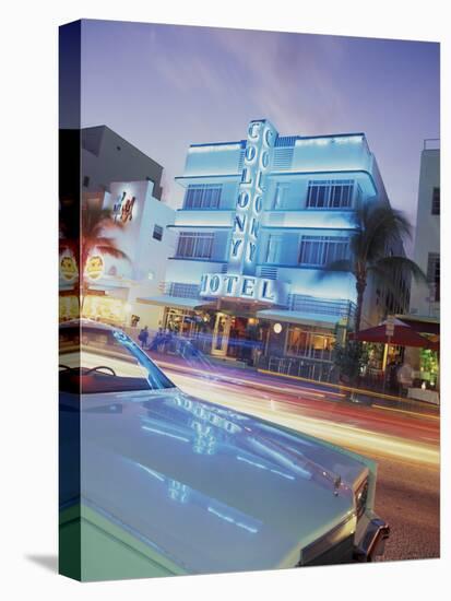 Colony Hotel and Classic Car, South Beach, Art Deco Architecture, Miami, Florida, Usa-Robin Hill-Premier Image Canvas