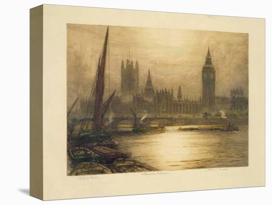 Color Etching of Westminster-null-Premier Image Canvas