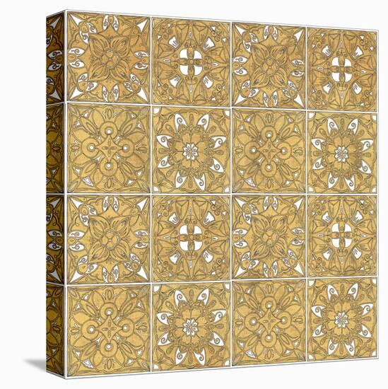 Color my World Mexican Tiles Pattern Gold-Daphne Brissonnet-Stretched Canvas