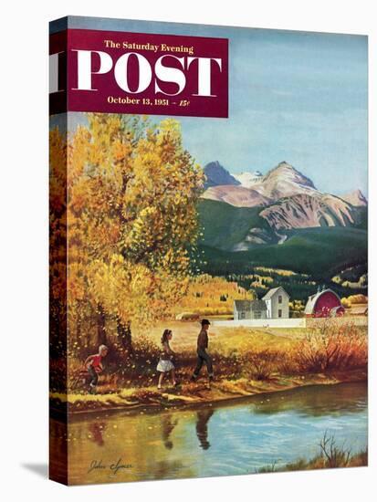"Colorado Creek" Saturday Evening Post Cover, October 13, 1951-John Clymer-Premier Image Canvas