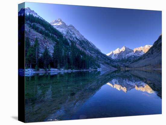 Colorado, Maroon Bells Mountain Reflected in Maroon Lake, USA-Alan Copson-Premier Image Canvas