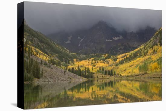 Colorado, Maroon Bells SP. Storm Clouds on Maroon Bells Mountains-Don Grall-Premier Image Canvas