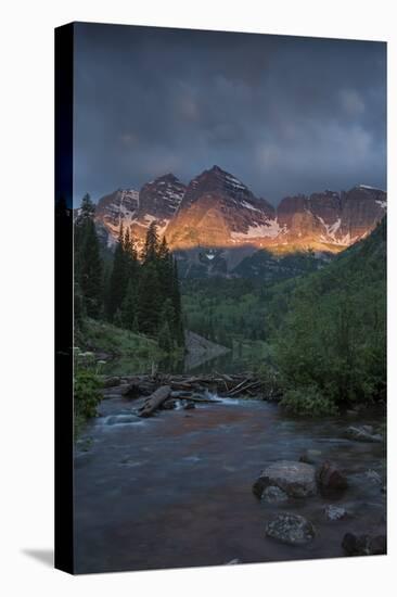 Colorado, Maroon Bells SP. Sunrise Storm Clouds on Maroon Bells Mts-Don Grall-Premier Image Canvas