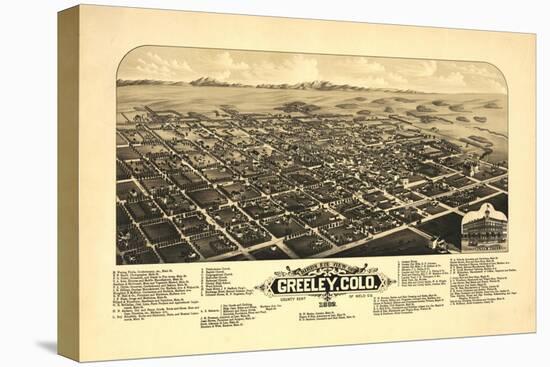 Colorado - Panoramic Map of Greeley-Lantern Press-Stretched Canvas