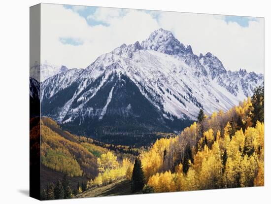Colorado, San Juan Mts, Fall Colors of Aspens Below Mount Sneffels-Christopher Talbot Frank-Premier Image Canvas