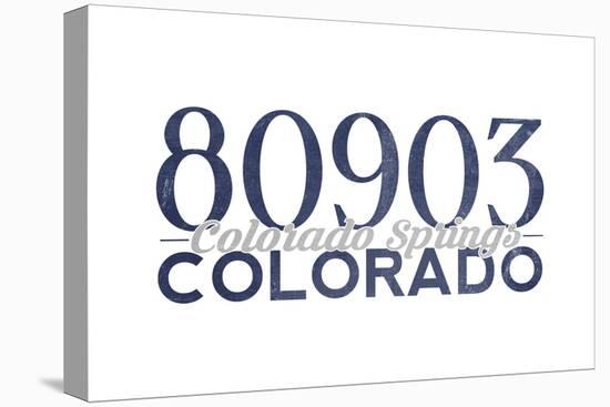 Colorado Springs, Colorado - 80903 Zip Code (Blue)-Lantern Press-Stretched Canvas