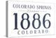 Colorado Springs, Colorado - Established Date (Blue)-Lantern Press-Stretched Canvas