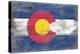 Colorado State Flag - Barnwood Painting (Image Only)-Lantern Press-Stretched Canvas