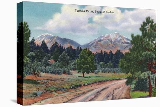 Colorado, View of the Spanish Peaks-Lantern Press-Stretched Canvas
