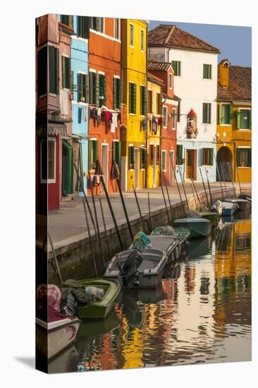 Colored House Facades Along a Canal, Burano Island, Venice, Veneto, Italy-Guy Thouvenin-Premier Image Canvas