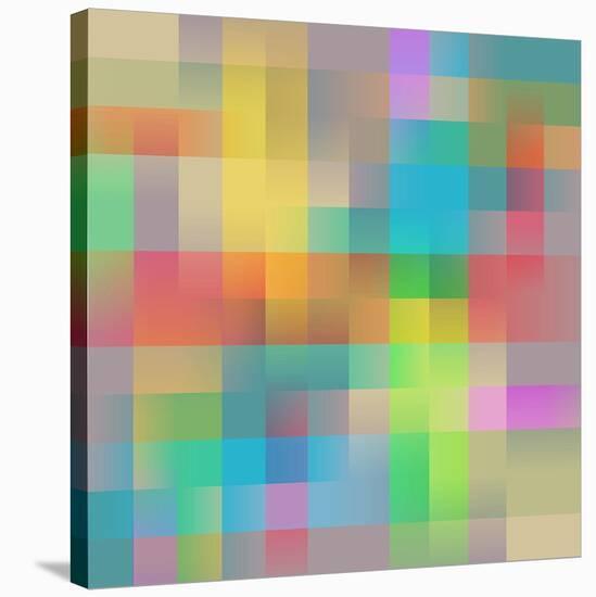Colored Squares Background-null-Stretched Canvas
