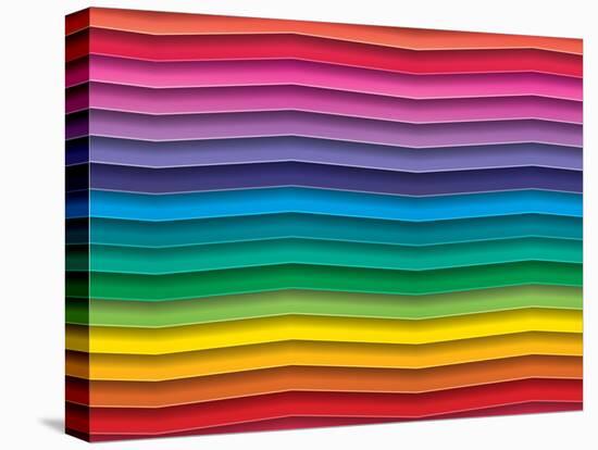 Colorful Background With Horizontal Wave Lines-maxmitzu-Stretched Canvas