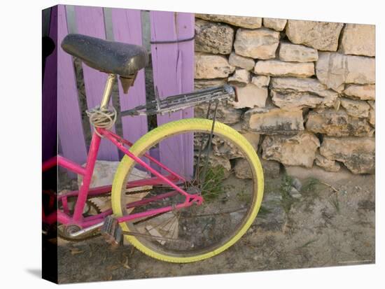 Colorful Bicycle on Salt Cay Island, Turks and Caicos, Caribbean-Walter Bibikow-Premier Image Canvas