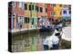 Colorful Burano City Homes Reflecting in the Canal, Italy-Terry Eggers-Premier Image Canvas