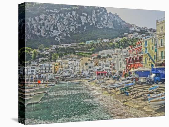 Colorful Capri Island Harbour in Golfo di Naples-Markus Bleichner-Stretched Canvas