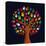 Colorful Diversity Tree Hands Illustration-Cienpies Design-Stretched Canvas