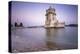 Colorful Dusk on the Tower of Belem, UNESCO World Heritage Site, Reflected in Tagus River-Roberto Moiola-Premier Image Canvas