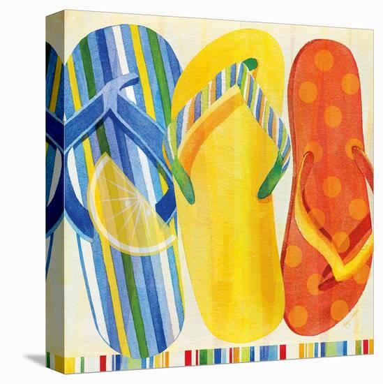 Colorful Flip Flops-Mary Escobedo-Stretched Canvas