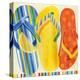 Colorful Flip Flops-Mary Escobedo-Stretched Canvas