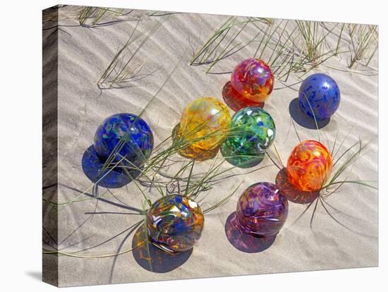 Colorful Glass Floats on Sand Dune, Oregon, USA-Jaynes Gallery-Premier Image Canvas