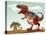 Colorful Illustration of an Angry Tyrannosaurus Rex-null-Stretched Canvas