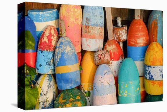 Colorful Lobster Floats Buoys-null-Stretched Canvas
