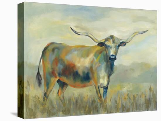 Colorful Longhorn Cow-Silvia Vassileva-Stretched Canvas