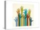 Colorful Raised Hands. the Concept of Diversity. Group of Hands. Giving Concept.-VLADGRIN-Stretched Canvas
