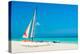 Colorful Sailing Boats for Rent on a Sunny Day at Varadero Beach in Cuba-Kamira-Premier Image Canvas