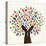 Colorful Solidarity Design Tree-cienpies-Stretched Canvas