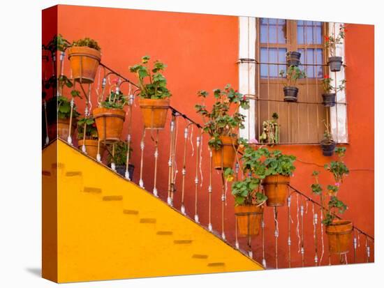 Colorful Stairs and House with Potted Plants, Guanajuato, Mexico-Julie Eggers-Premier Image Canvas