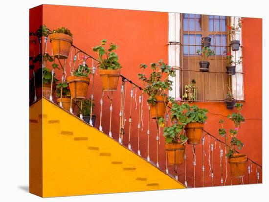 Colorful Stairs and House with Potted Plants, Guanajuato, Mexico-Julie Eggers-Premier Image Canvas