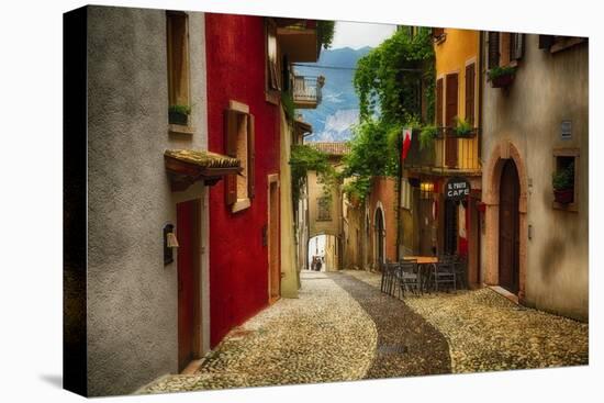 Colorful Street in Malcesine, Lombardy, Italy-George Oze-Premier Image Canvas