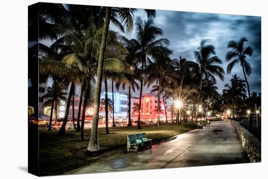 Colorful Street Life - Ocean Drive by Night - Miami-Philippe Hugonnard-Premier Image Canvas