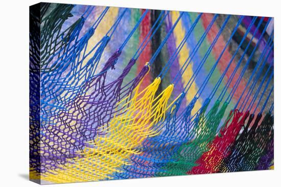 Colorful strings in handmade hammock, Akumal Yucatan, Mexico-Mark Gibson-Premier Image Canvas