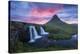 Colorful Sunset Over Mountains And A Waterfall In Iceland-Joe Azure-Stretched Canvas