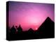 Colorful Sunset Silhouetting Men and Camels at the Great Pyramids of Giza, Egypt-Bill Bachmann-Premier Image Canvas