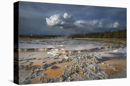 Colorful travertine formations at Great Fountain Geyser, Yellowstone National Park.-Alan Majchrowicz-Premier Image Canvas