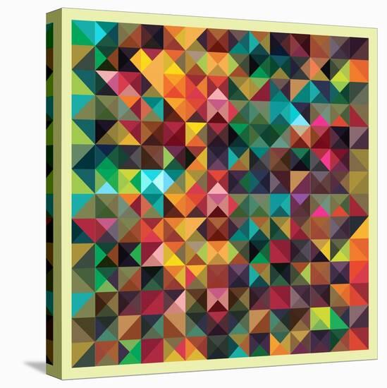 Colorful Triangles Modern Abstract Mosaic Design Pattern-Melindula-Stretched Canvas