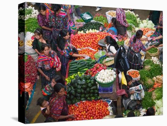Colorful Vegetable Market in Chichicastenango, Guatemala-Keren Su-Premier Image Canvas
