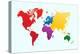 Colorful World Map-cienpies-Stretched Canvas