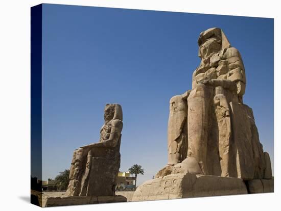 Colossi of Memnon Stand at Entrance to the Ancient Theban Necropolis on West Bank of Nile at Luxor-Julian Love-Premier Image Canvas