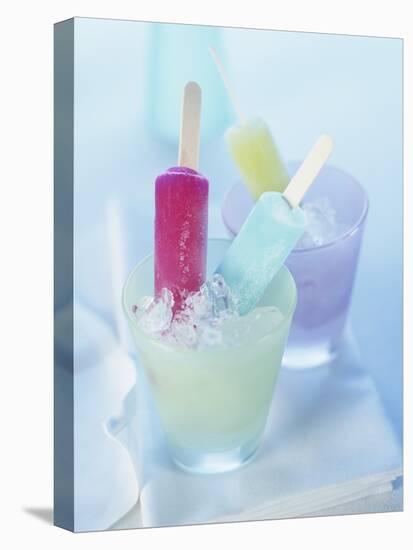 Coloured Ice Lollies in Glasses of Crushed Ice-Ian Garlick-Premier Image Canvas