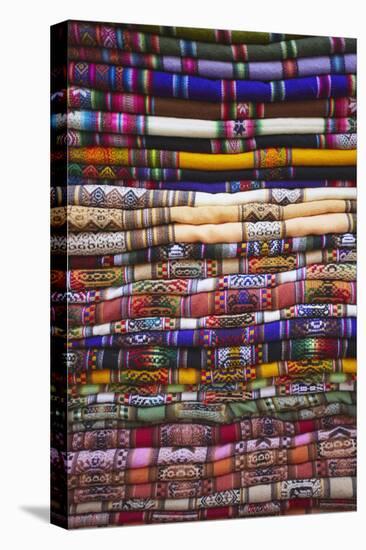 Colourful Blankets in Witches' Market, La Paz, Bolivia, South America-Ian Trower-Premier Image Canvas