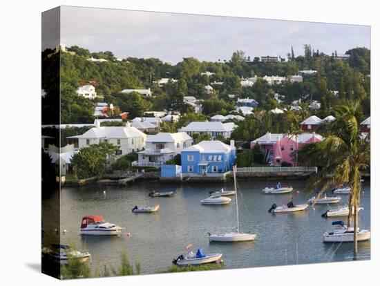 Colourful Houses and Boats, Hamilton Harbour, Hamilton, Bermuda-Gavin Hellier-Premier Image Canvas