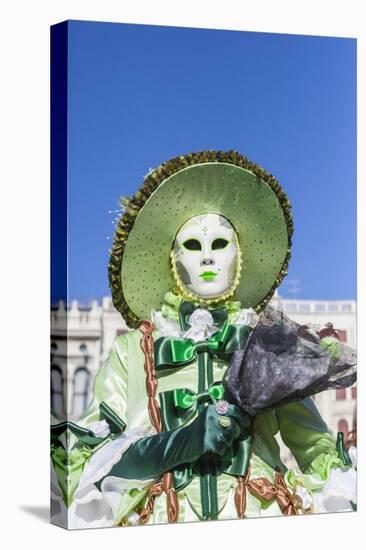 Colourful mask and costume of the Carnival of Venice, famous festival worldwide, Venice, Veneto, It-Roberto Moiola-Premier Image Canvas