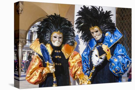 Colourful masks and costumes of the Carnival of Venice, famous festival worldwide, Venice, Veneto, -Roberto Moiola-Premier Image Canvas