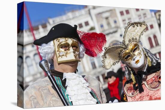 Colourful masks and costumes of the Carnival of Venice, famous festival worldwide, Venice, Veneto, -Roberto Moiola-Premier Image Canvas